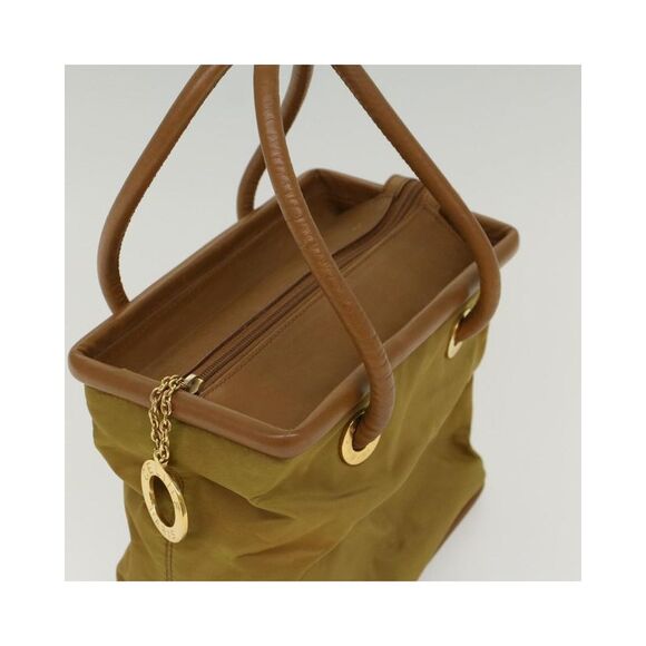 Pre Loved Celine Vintage Tote Bag Mustard Yellow Women Khaki Handbags - Picture 4 of 8